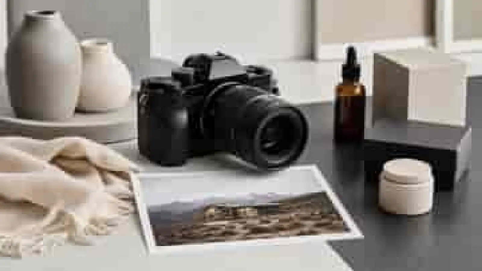 Soft 1600 × 900 camera-and-product scene before enhancement